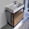 Modern  Console Vanity, Marble Style Sink, 35